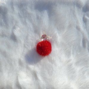 Red Jeweled Ball Earrings